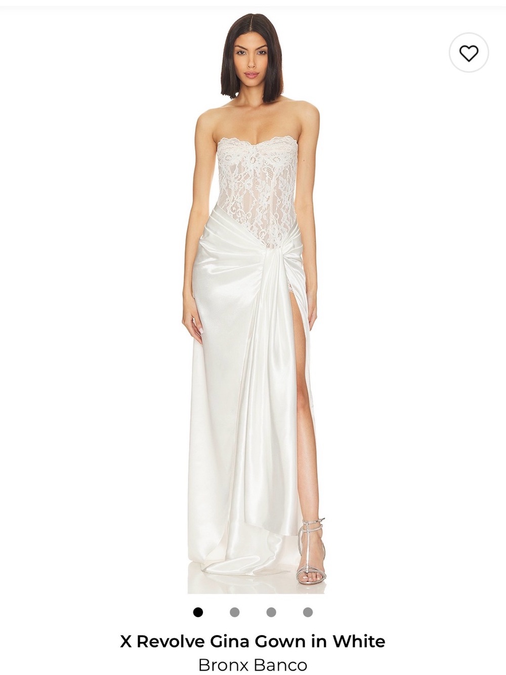 Bronx and Banco X Revolve Gina White Strapless Lace & Satin Gown